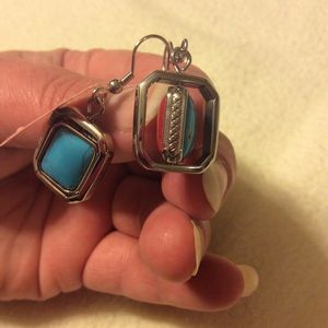 Red & Blue Howlite Reversible Earrings